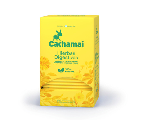 Cachamai Digestive Hebal Mix Tea Bags Ideal for After Meals, 20 tea bags