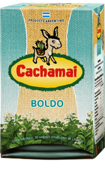 Cachamai Boldo Tea Bags Natural Digestive Herbs Ideal for After Meals, 20 tea bags