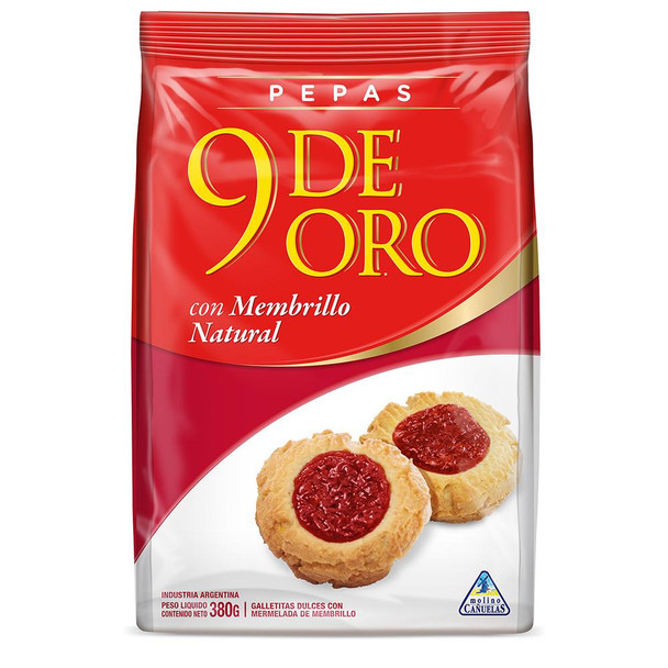 Pepas Membrillo 9 de Oro Quince Jelly "Pepas" Sweet Snack, 380 g / 13.4 oz