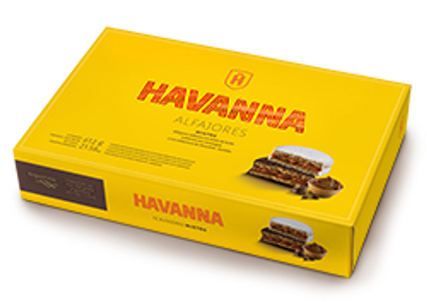 Havanna Alfajor Milk Chocolate and Italian Meringue Merengue with Dulce de Leche, 12 alfajores per case (pack of 6 cases)