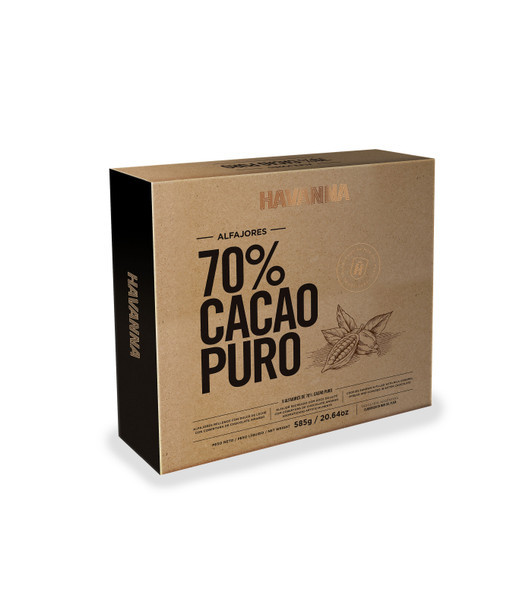 Havanna Alfajor 70% Dark Cacao Chocolate with Dulce de Leche, 9 alfajores per case (pack of 6 cases)