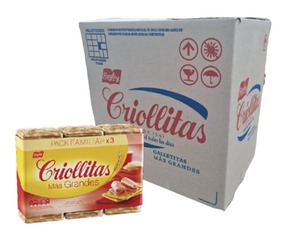Criollitas Water Biscuits Classic Galletitas Bulk Box, 507 g / 17.9 oz (12 count per box)