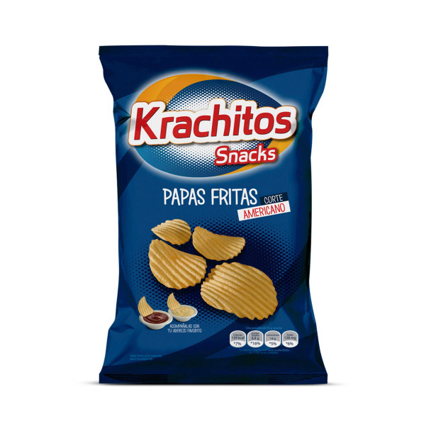 Krachitos Papas Fritas Corte Americano Potatoes Chips American Style, 110 g / 3.88 oz