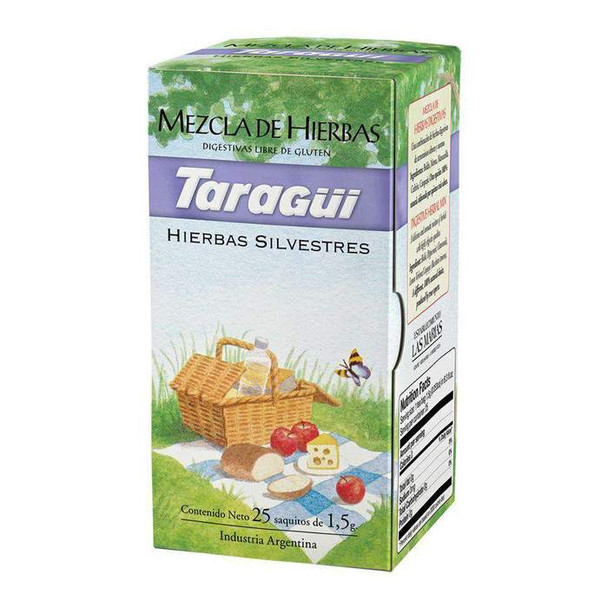 Taragüi Herbal Mix Tea Bags Natural Digestive Herbs Ideal for After Meals, 25 tea bags