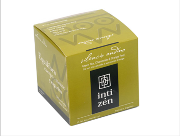 Inti Zen Andes Tranquil - Green Tea, Chamomile & Orange Shavings (box of 15 tea bags)