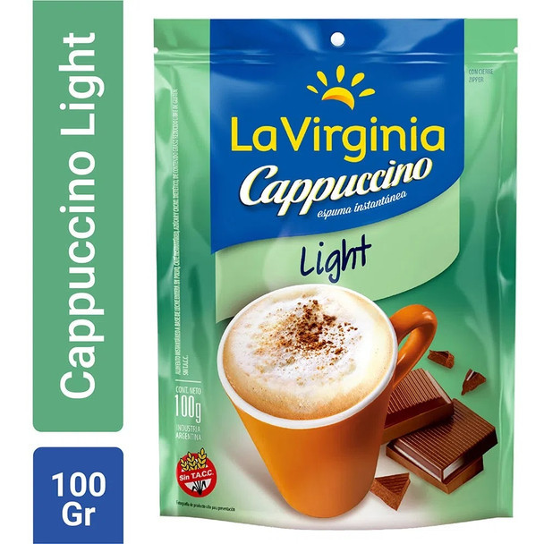 La Virginia Light Cappuccino Coffee Powder - Gluten Free, 100 g / 3.53 oz pouch