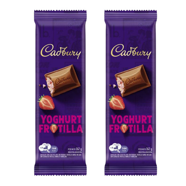 Cadbury Chocolate Bar Yoghurt Frutilla Strawberry, 162 g / 5.71 oz (pack of 2)