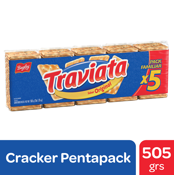 Traviata Sabor Original Galletitas de Agua Water Biscuits Crackers, 505 g / 17.81 oz pack