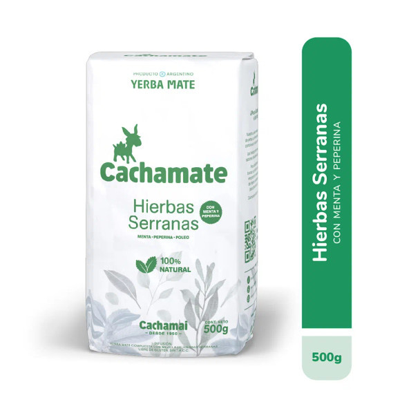 Cachamai Cachamate Yerba Mate w/ Mountain Herbs, 500 g / 1.1 lb