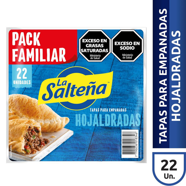 La Salteña Tapa De Empanadas Hojaldradas Ideal Para Horno Classic Empanadas Dough Disc - Puff Pastry, 24 packs x 12 (288 discs)