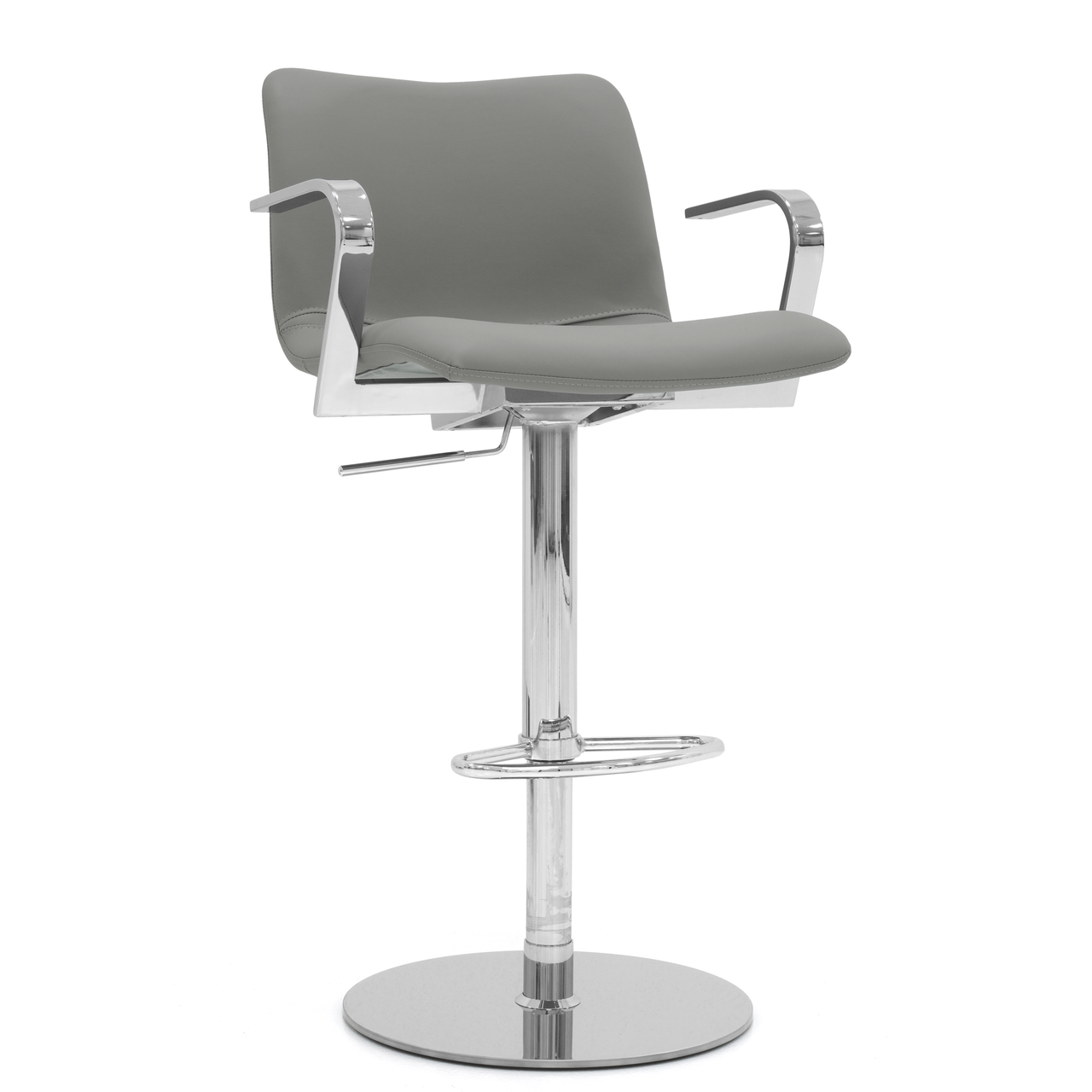 Grey Paxton Leatherette Steel Swivel Base Task Chair