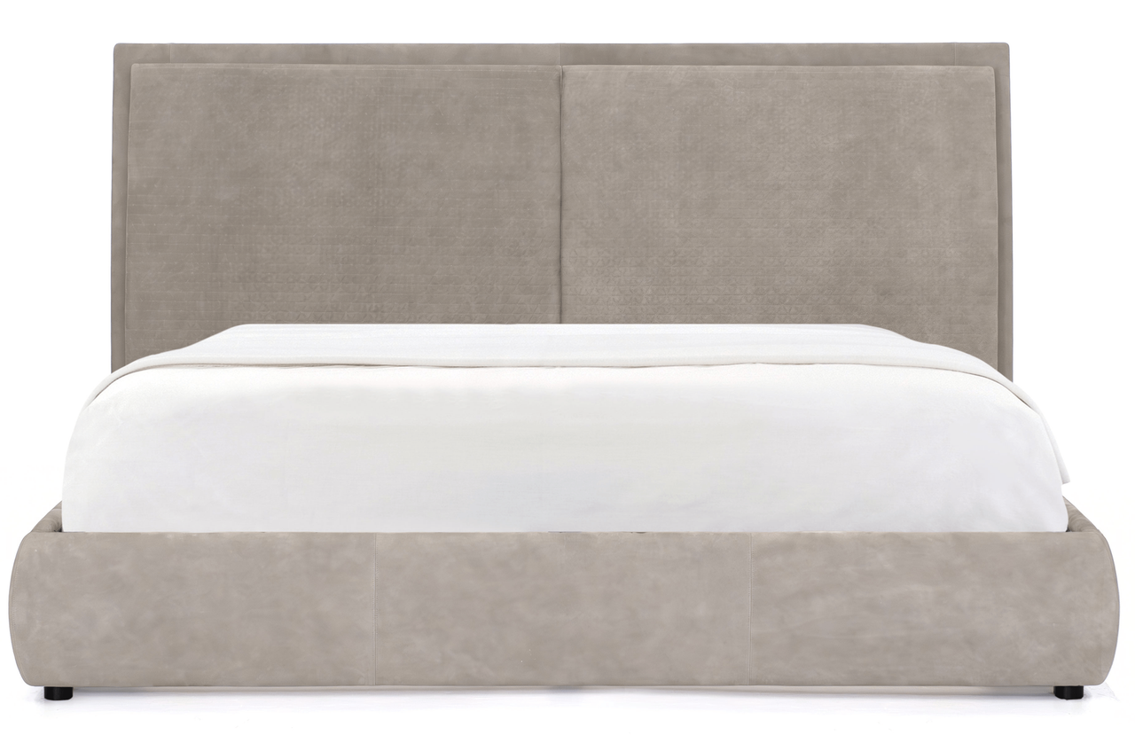 Stay King Bed - Beige Leather