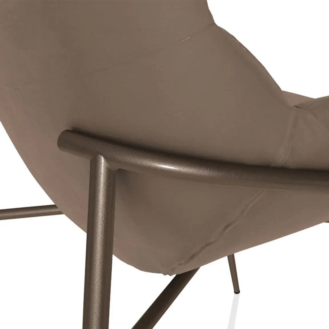 CHESTNUT || Closeup - Bontempi Casa Amelie Dining Chair in Chestnut Bouquet Fabric with Dark Brass Frame, close-up side angle view