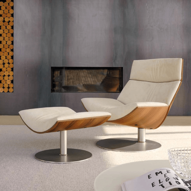 Kara Chair & Ottoman - Ivory
