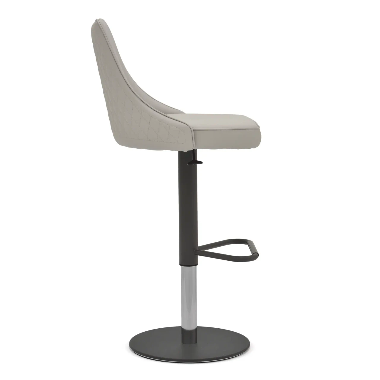 LIGHT GREY ECOPELLE - Clara Adjustable Bar Stool Side View