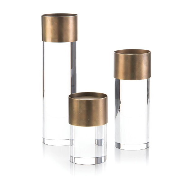 Set Of 3 Crystal Candleholder