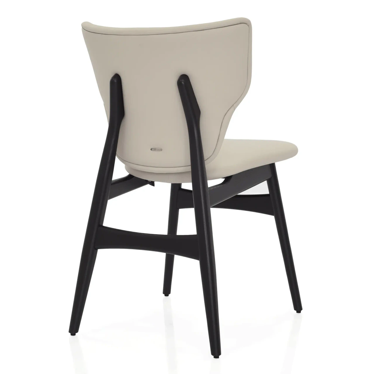 LINO SOFT LEATHER - Cattelan Dumbo Side Chair, Lino Soft Leather 948 and Black Stained Ashwood Frame, rear view.