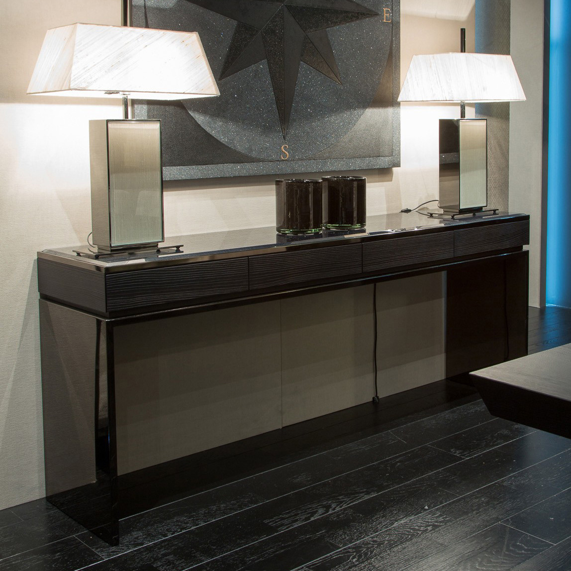 vamir ラック | Morena Console Black & More Console Table w/ Drawers - Cantoni