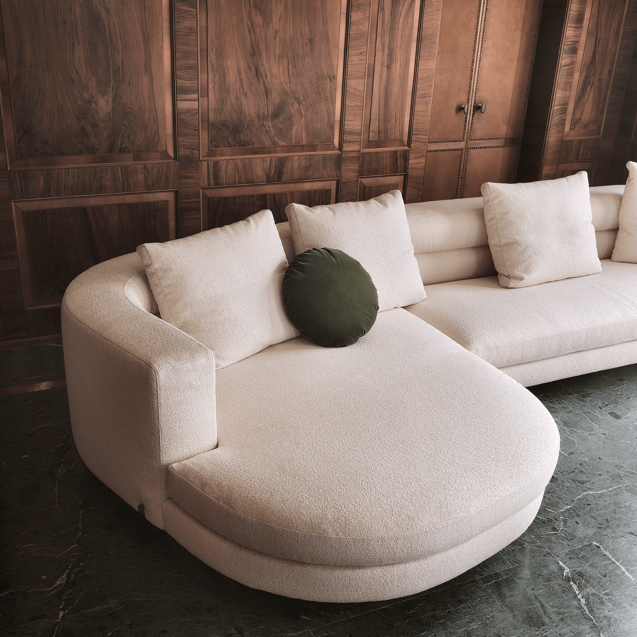 Ariano Sectional - Cream Fabric