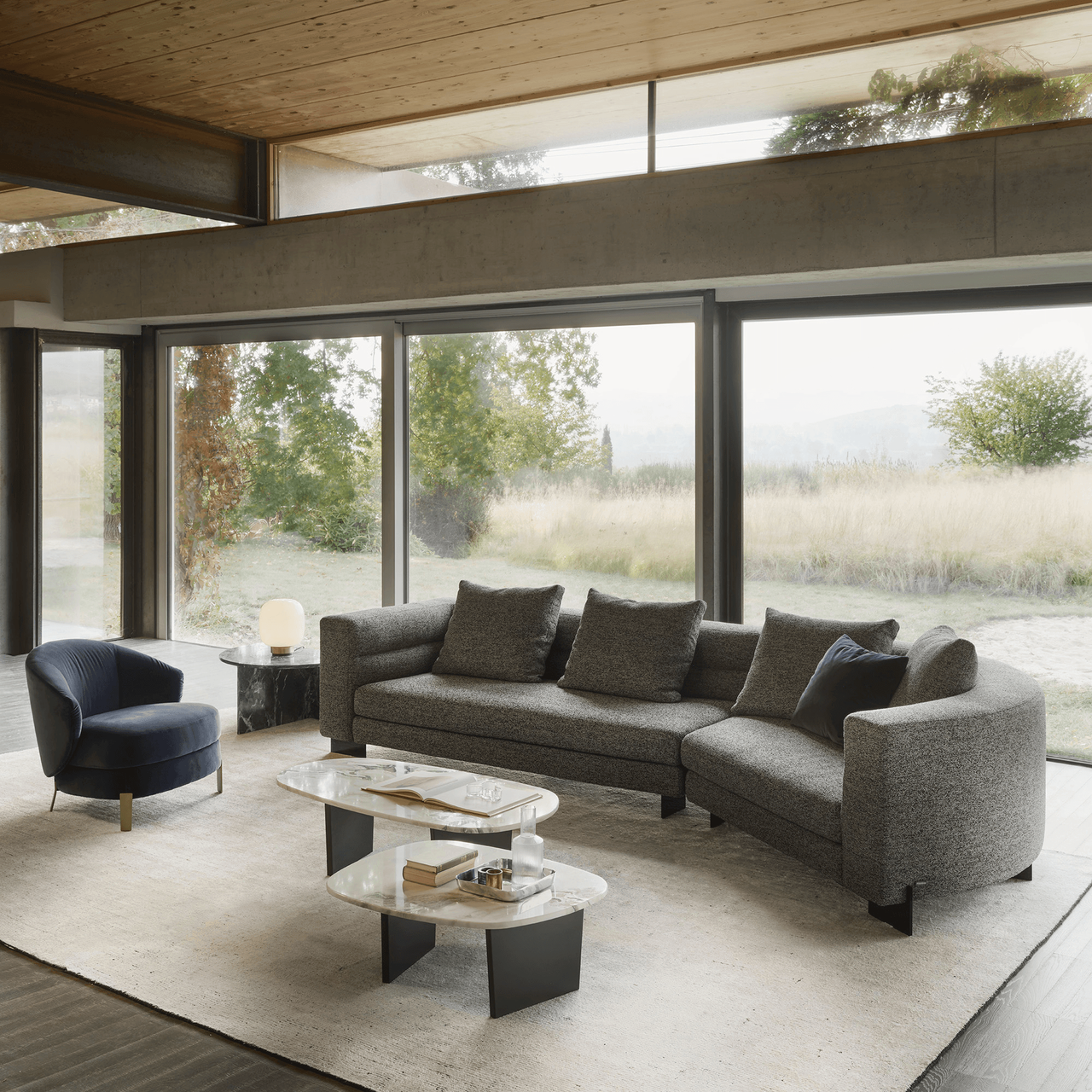 Ariano Sectional - Taupe/Black Fabric