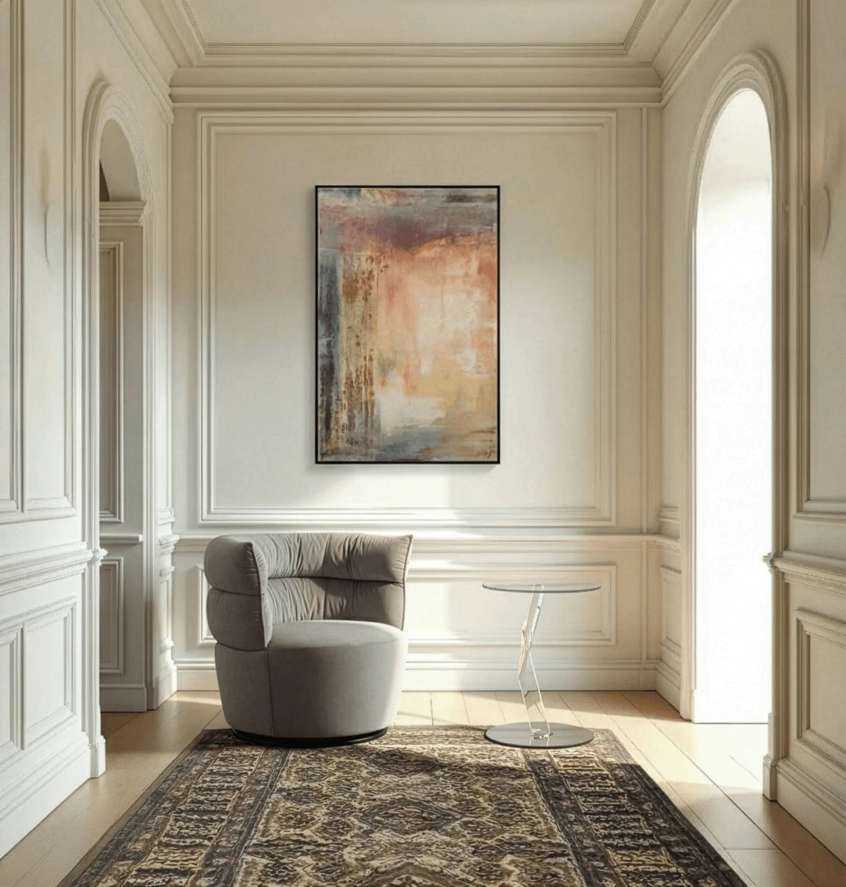 Pavia Swivel Chair - Champagne Fabric