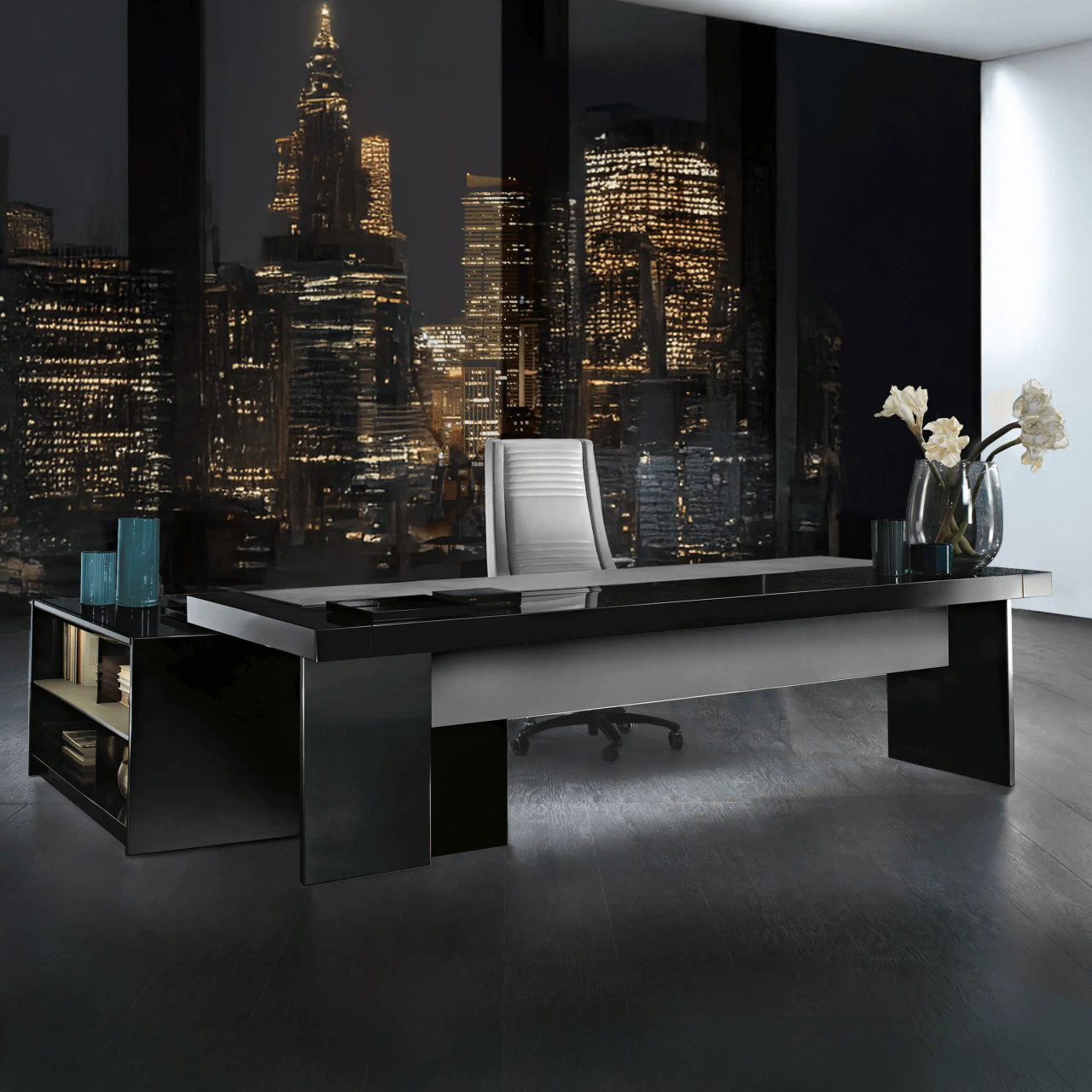 Black & More Executive Desk - Grey