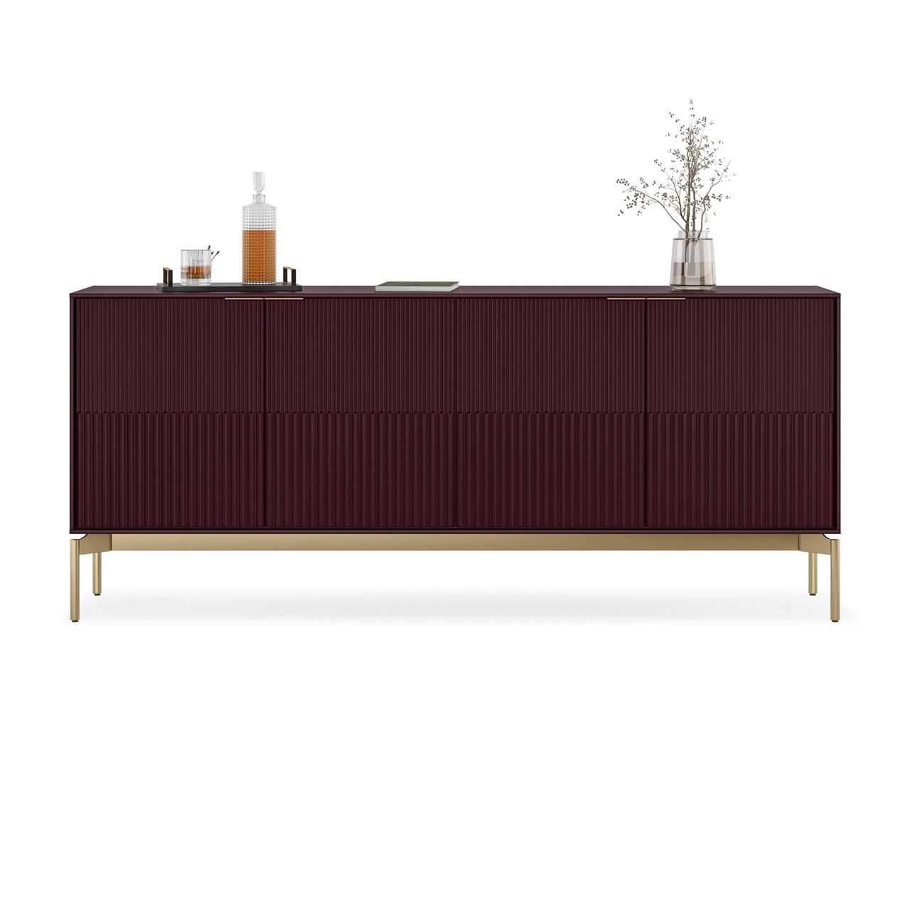 MERLOT/BRASS - Shown here with the Merlot case and Brass base