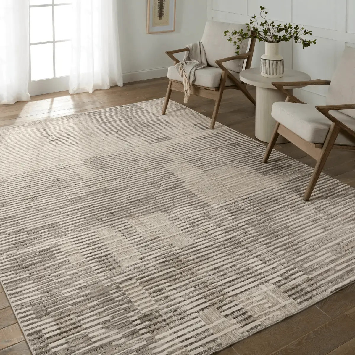 Graphite Area Rug - Taupe/White (9' x 12')