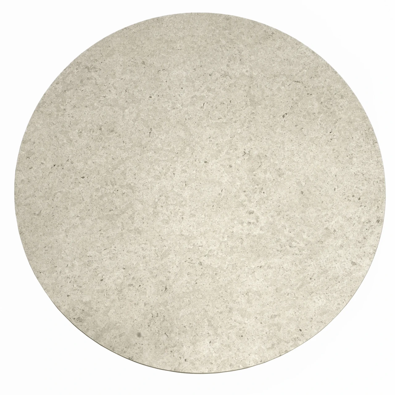 Gloster Grand Sail Coffee Table, Verona ceramic top, light grey, round, top-down view.