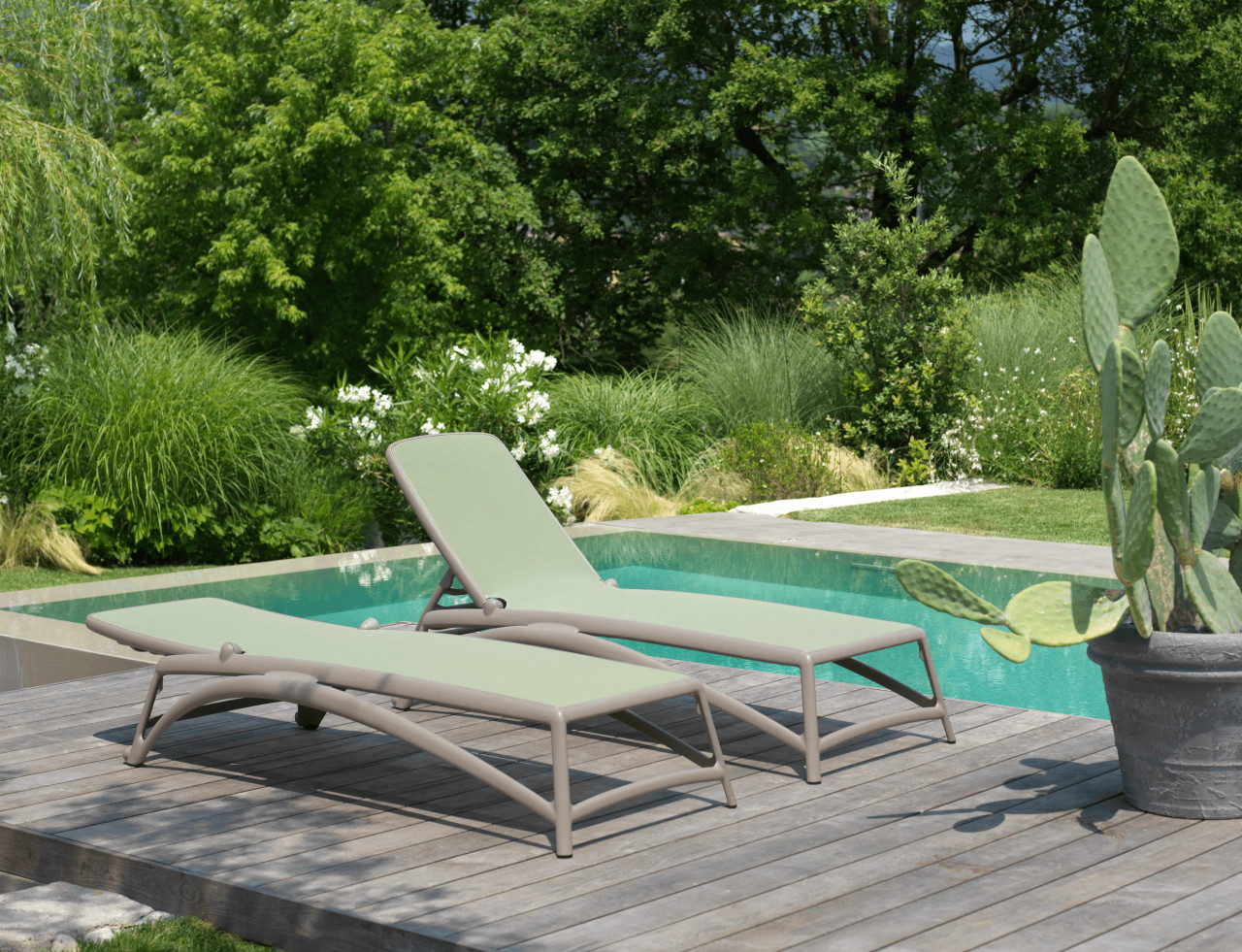 TAUPE/AGAVE - Shown here in the Taupe Finish / Agave Sling option