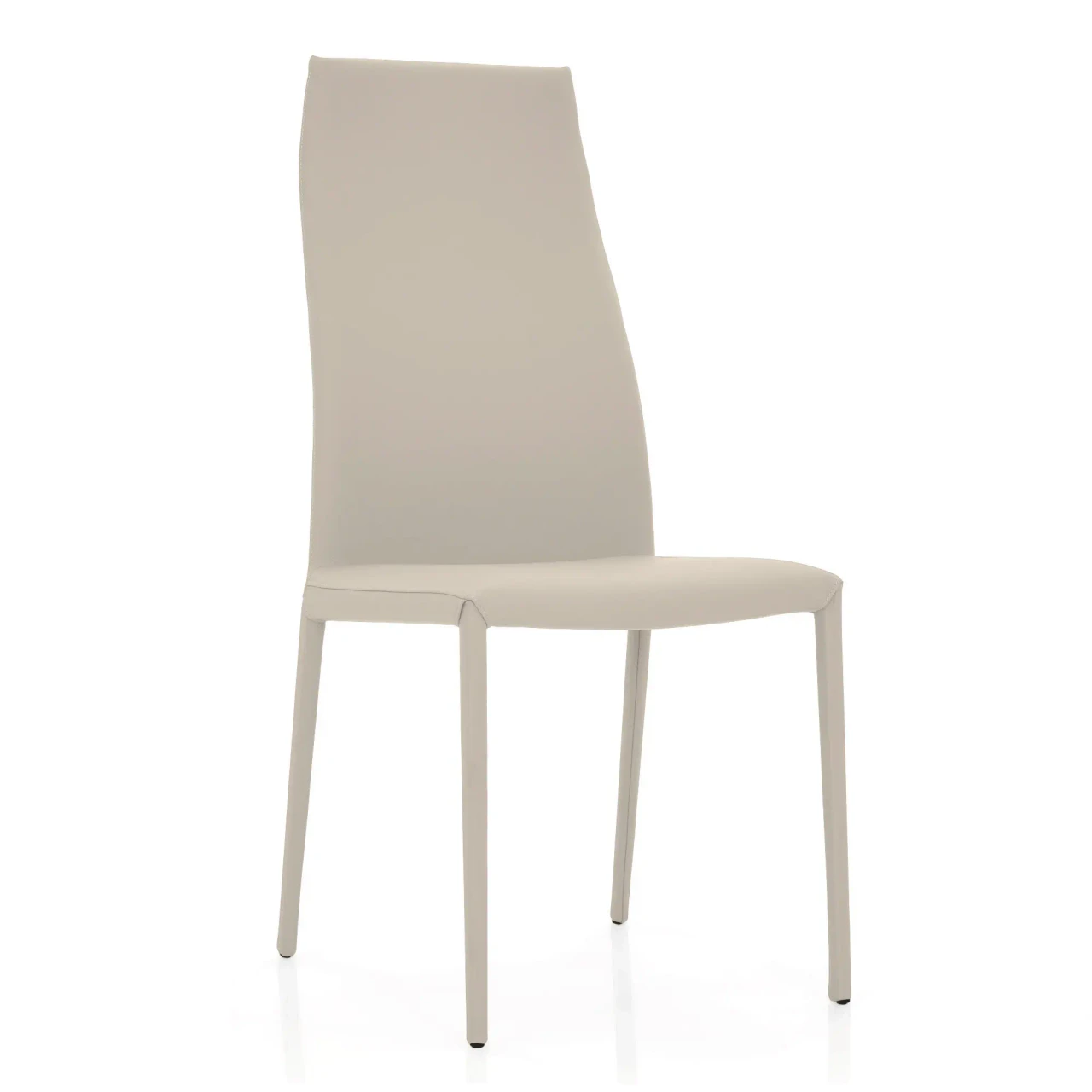 LINO - Cattelan Norma Couture High Back Side Chair in Lino Soft Leather 948, modern style, side view.