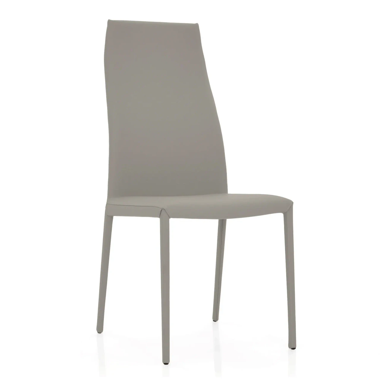 DAKOTA - Cattelan Norma Couture High Back Side Chair in Dakota Soft Leather 938, modern style, side view.