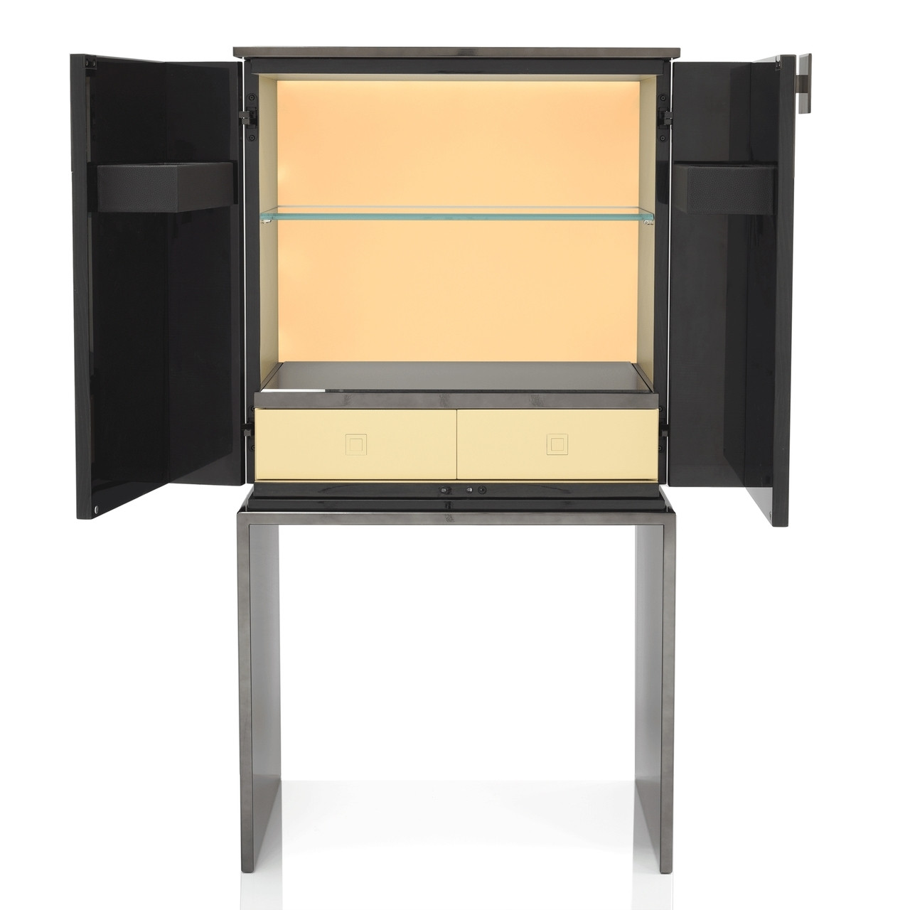 Black & More Bar Cabinet Interior Detail