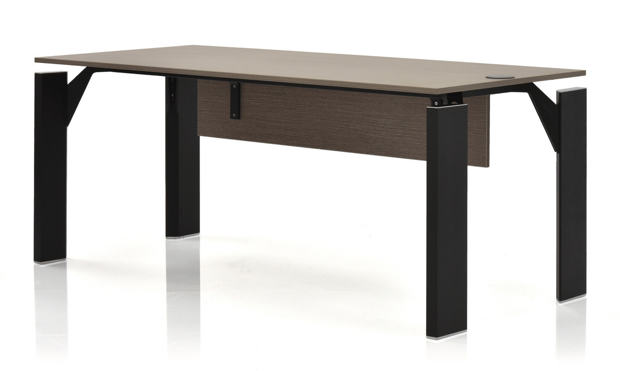 X19 Desk w/ Modesty Panel - Grey Oak 71 In - Cantoni