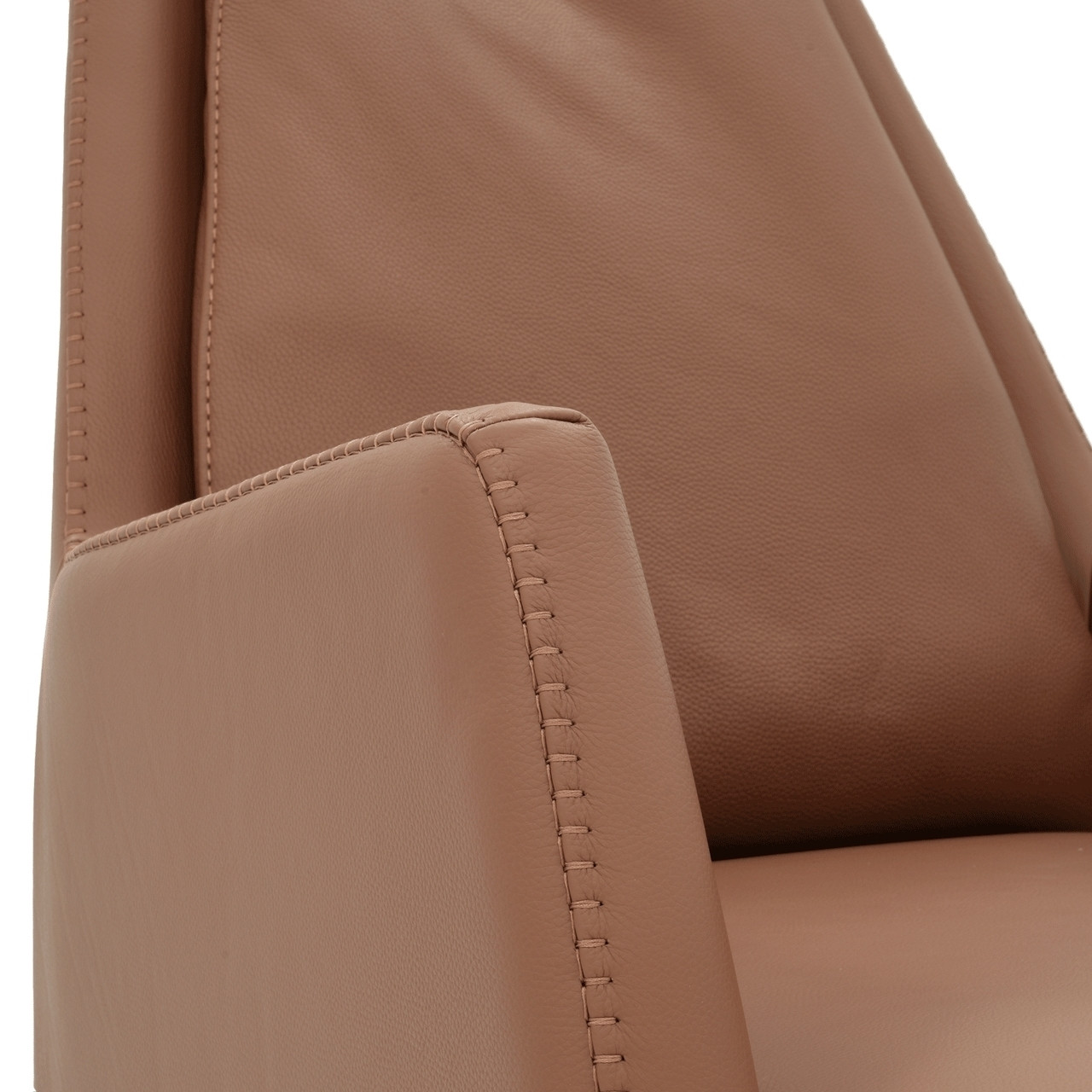 RUST LEATHER Closeup - Kate Swivel Chair Piuma Leather Detail