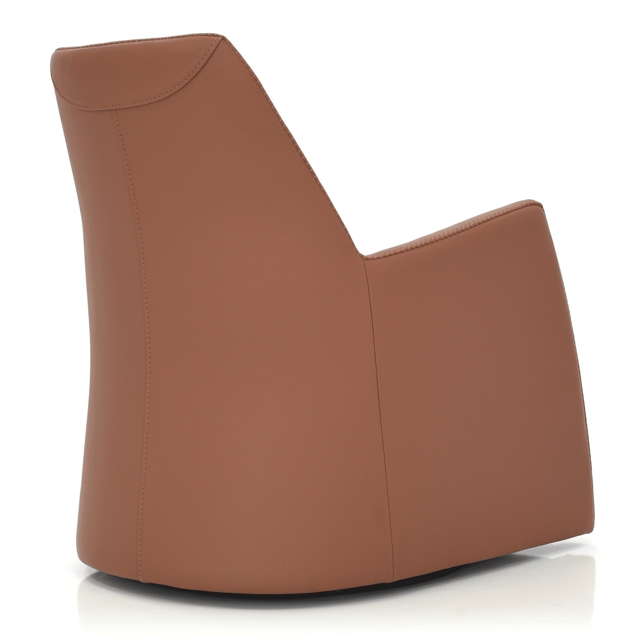 RUST LEATHER - Kate Swivel Chair Back Angled View