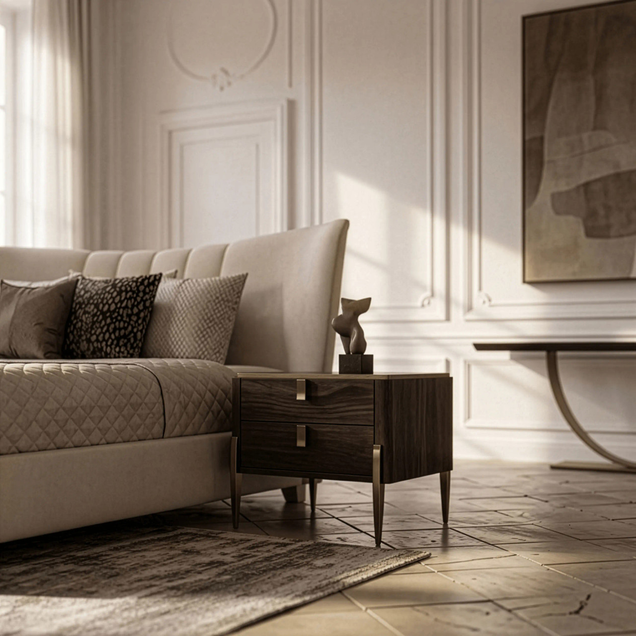 Fashion Affair Nightstand Shown in a Bedroom Setting