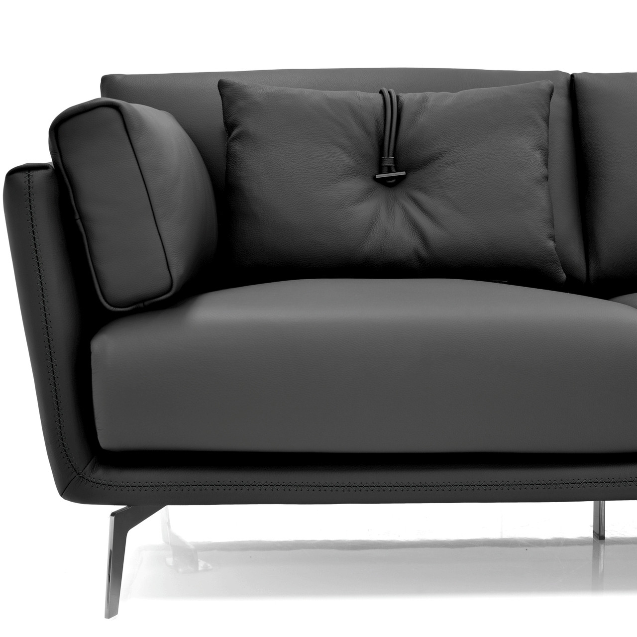 DARK GREY LEATHER - Pillow sold separately