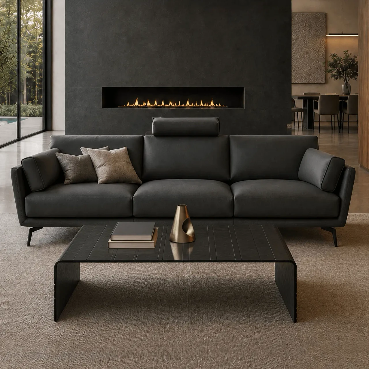 DARK GREY LEATHER - Shown here in the Dark Grey leather option