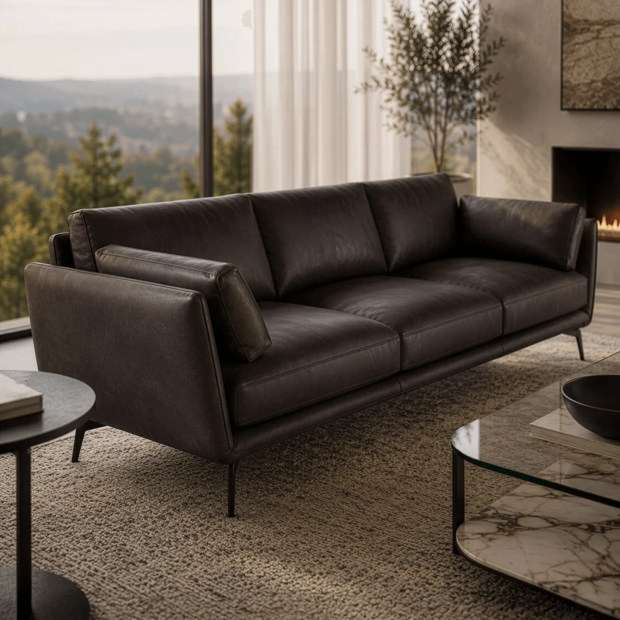 MOCHA LEATHER - Shown here in the Mocha leather option