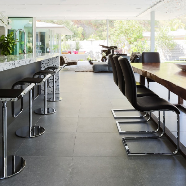 BLACK LEATHER - Toro Side Chair Shown in a Dining Room Setting