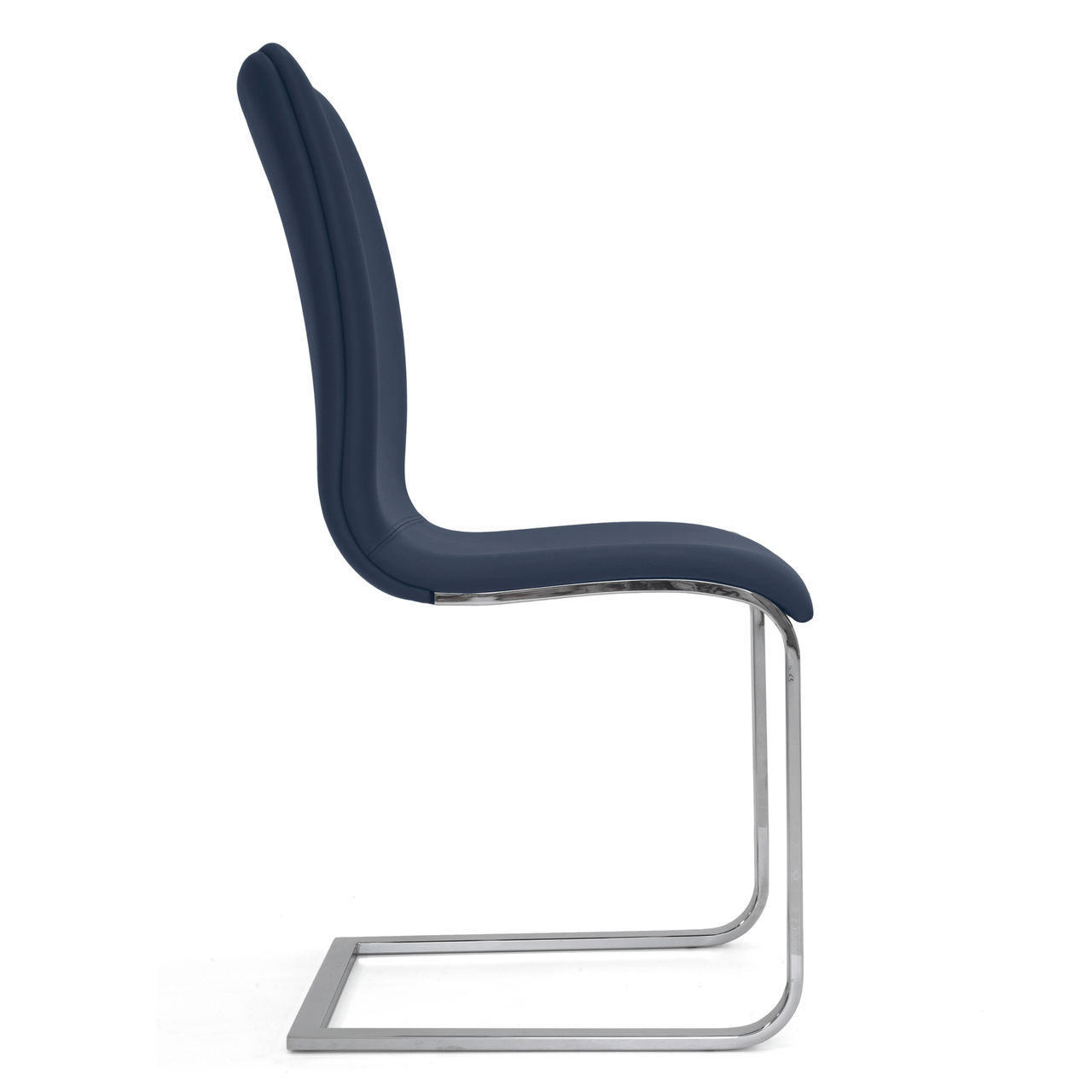 COBALT BLUE LEATHER - Toro Side Chair Side View