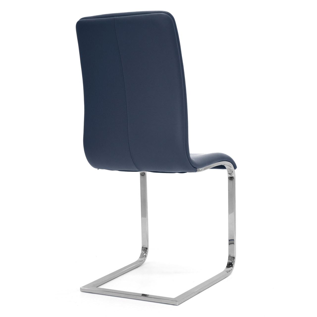 COBALT BLUE LEATHER - Toro Side Chair Back Angled View