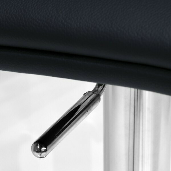 BLACK LEATHER - Toro Bar Stool Chrome Lift
