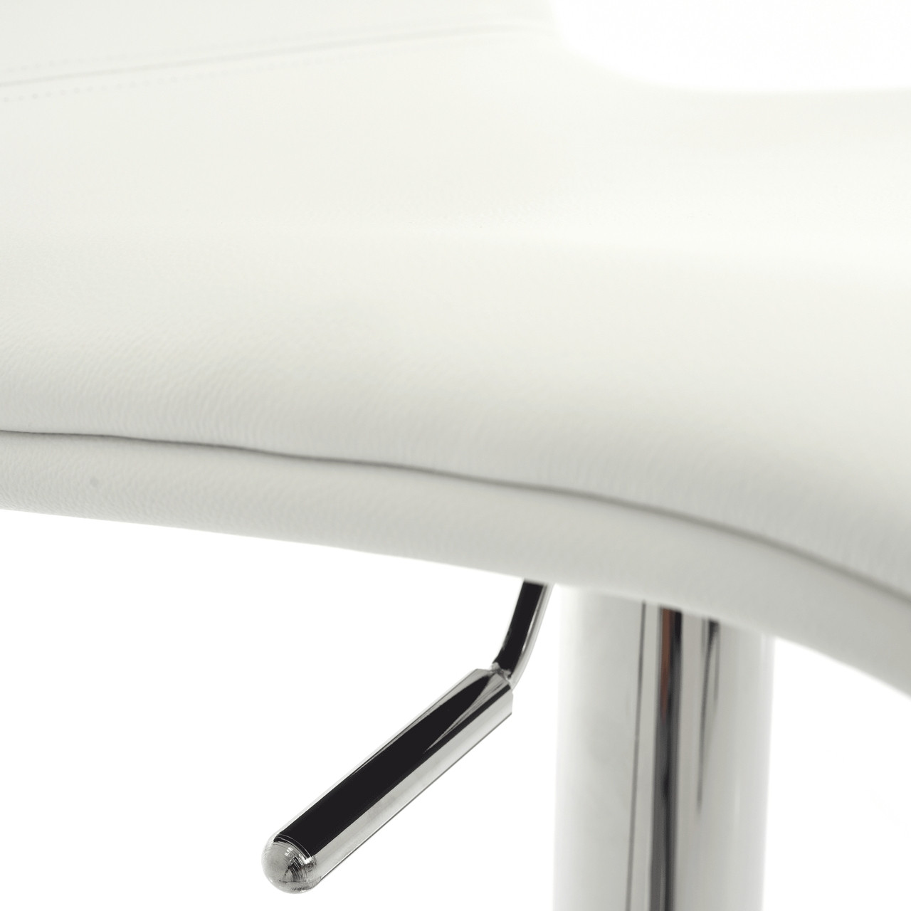WHITE LEATHER - Toro Bar Stool Chrome Lift