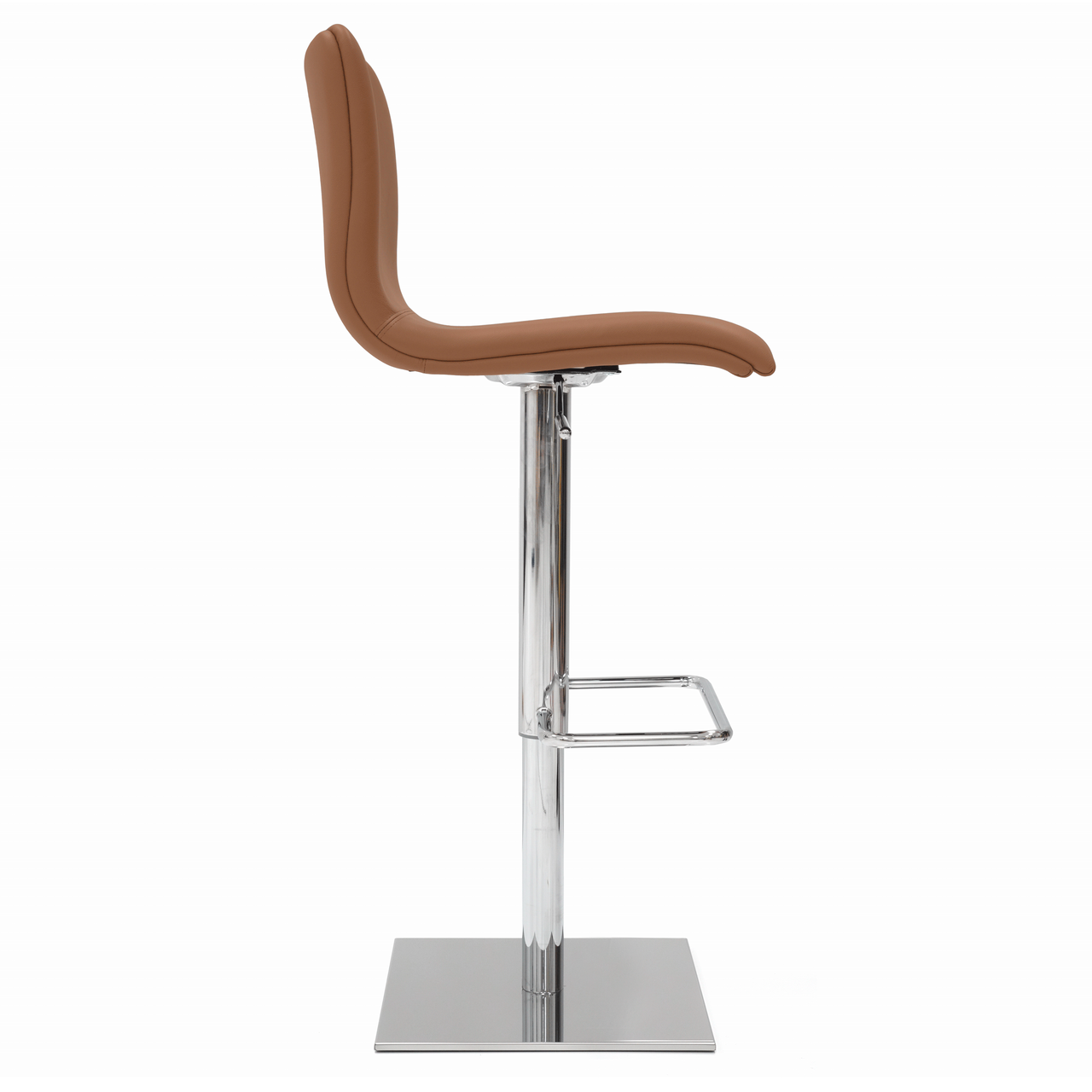 COGNAC LEATHER - Toro Bar Stool Side View