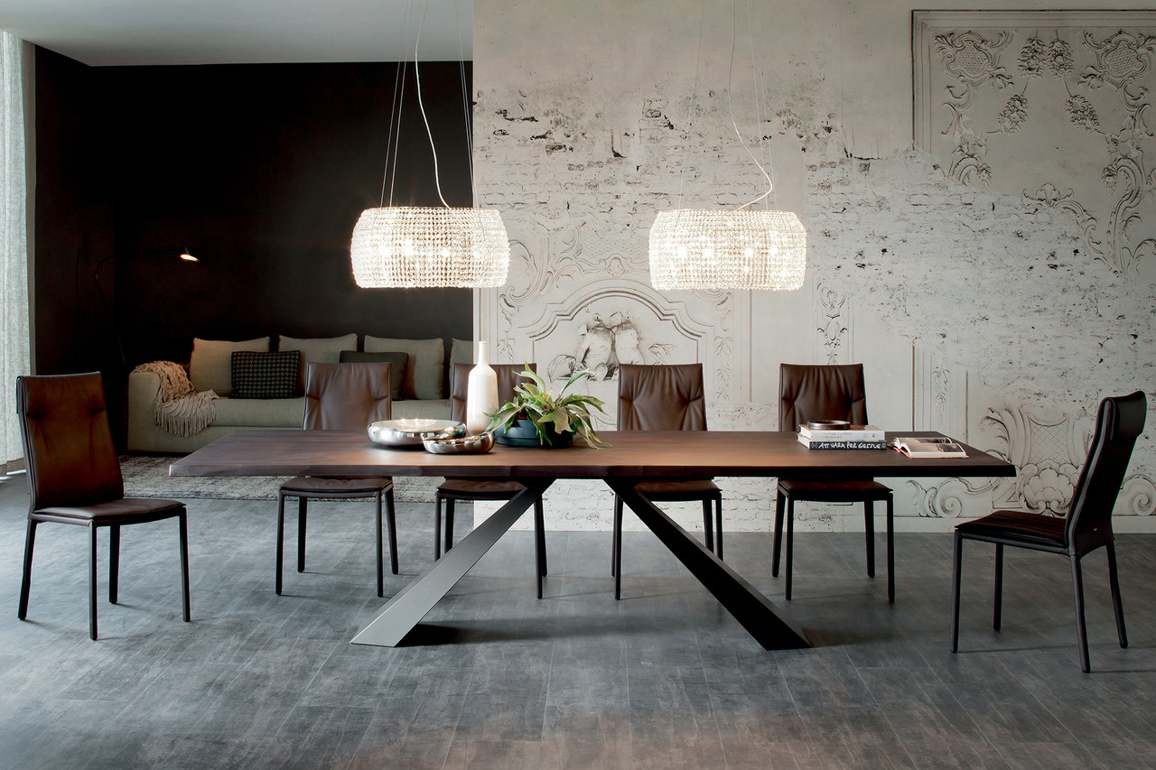 Eliot Wood Dining Table - Burnt Oak/Graphite - Cantoni