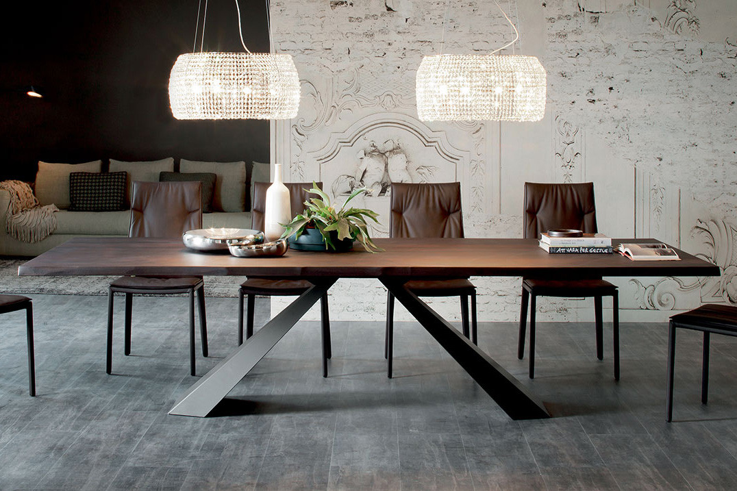Eliot Wood Dining Table - Burnt Oak/Graphite - Cantoni