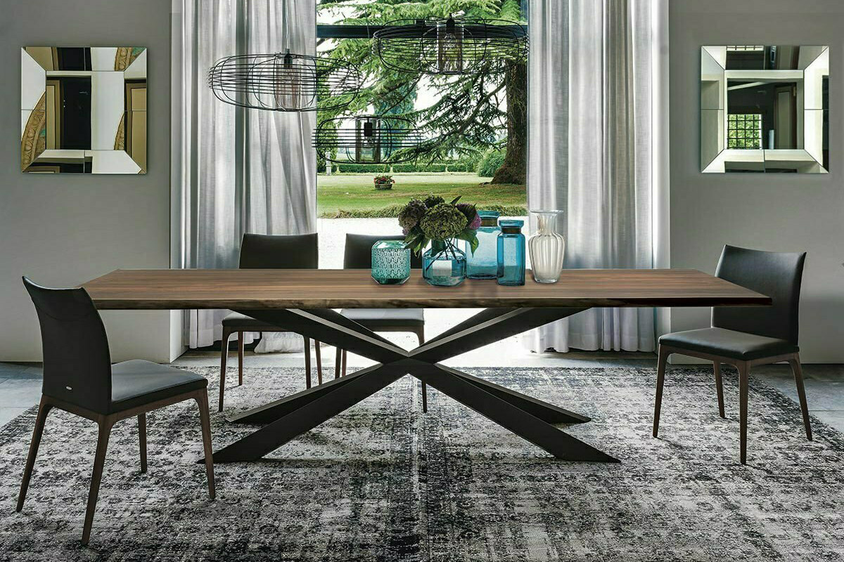 Walnut & Graphite Spyder Dining Table | Cantoni