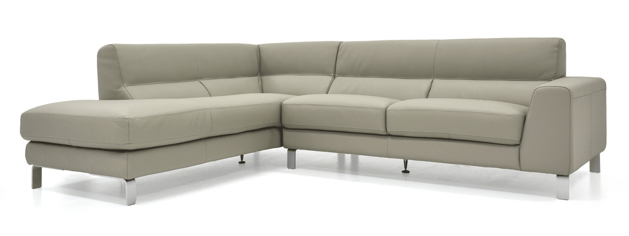 Lucano Sectional - Dove Grey Leather